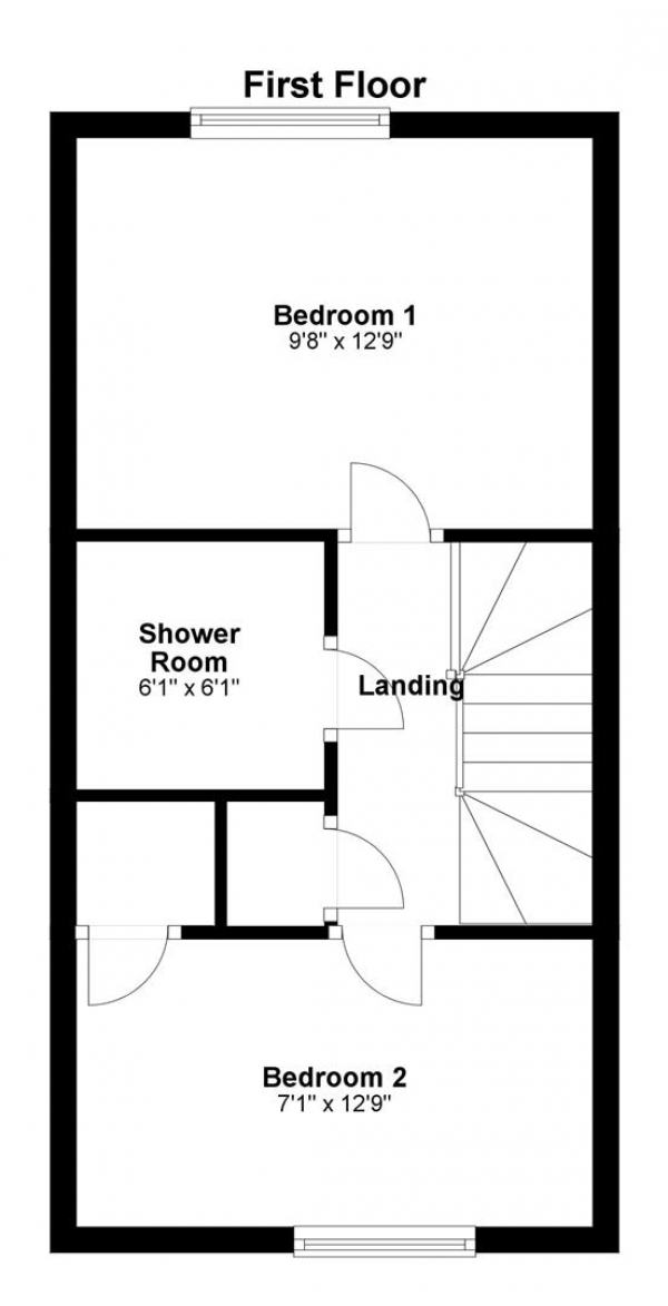 Floor Plan Image for 2 Bedroom Terraced House for Sale in Bellings Road, Haverhill