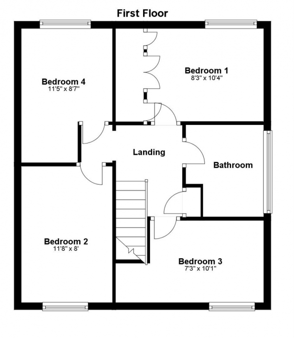 Floor Plan Image for 4 Bedroom Semi-Detached House for Sale in Beaumont Court, Haverhill