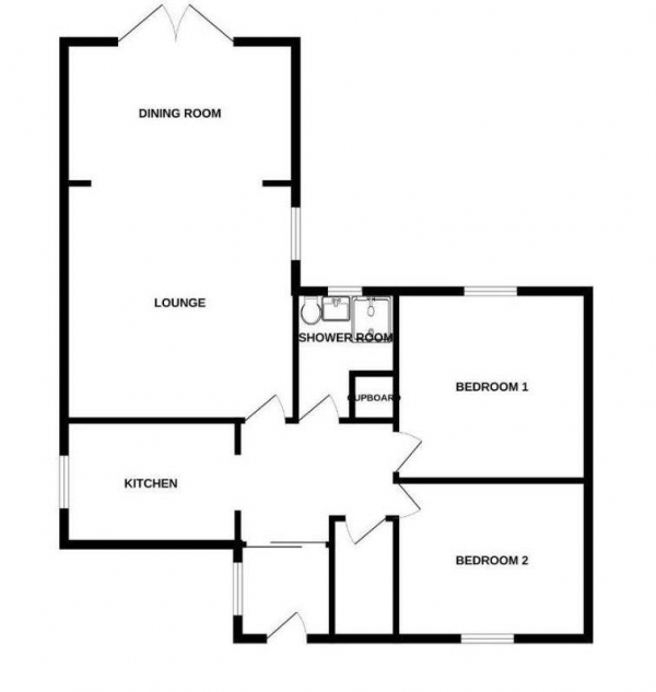 Floor Plan Image for 2 Bedroom Detached Bungalow for Sale in Foxburrow Close, Haverhill