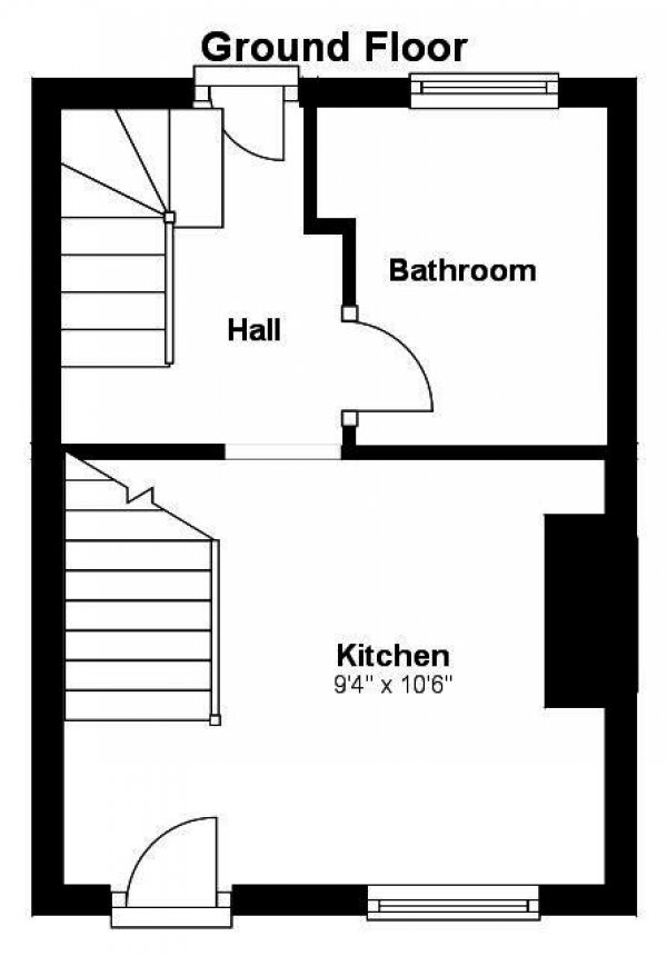 Floor Plan Image for 2 Bedroom Terraced House for Sale in Downs Place, Haverhill