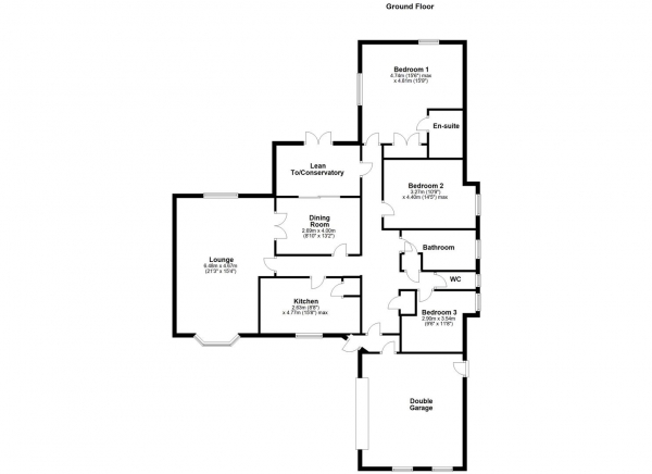 Floor Plan Image for 3 Bedroom Bungalow to Rent in North Street, Steeple Bumpstead, Haverhill