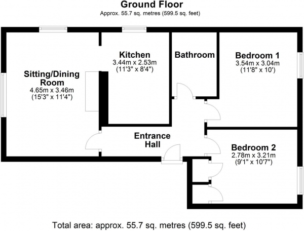 Floor Plan Image for 2 Bedroom Property for Sale in Hamlet Road, Haverhill