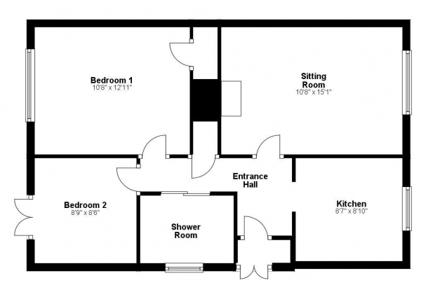 Floor Plan Image for 2 Bedroom Semi-Detached Bungalow for Sale in Orchard Close, Haverhill