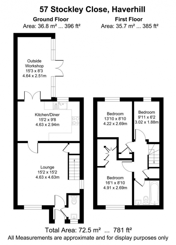 Floor Plan Image for 3 Bedroom Semi-Detached House for Sale in Stockley Close, Haverhill