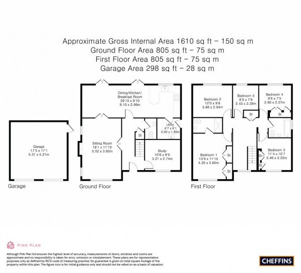 Floor Plan Image for 5 Bedroom Detached House for Sale in Wentford Court, Haverhill