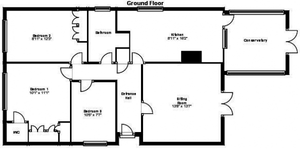 Floor Plan Image for 3 Bedroom Detached Bungalow for Sale in Farmerie Road, Hundon