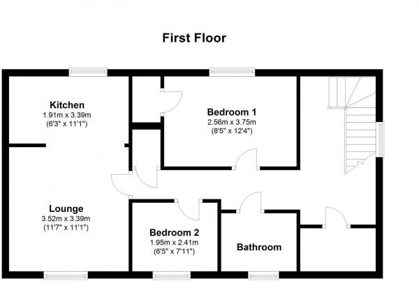 Floor Plan Image for 2 Bedroom Flat to Rent in Broomfield Courtyard, Haverhill