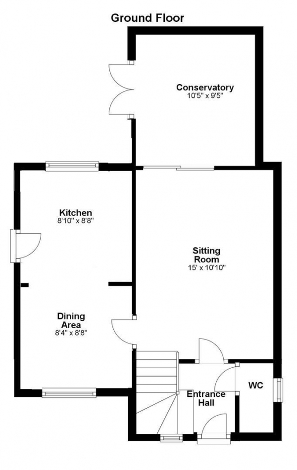 Floor Plan Image for 3 Bedroom Detached House to Rent in Ruskin Close, Haverhill