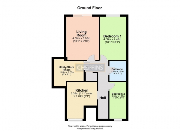 Floor Plan Image for 2 Bedroom Flat to Rent in Pipers Close, Haverhill