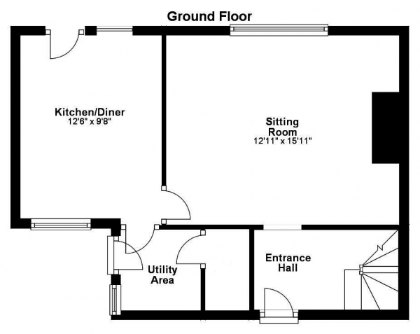 Floor Plan Image for 3 Bedroom End of Terrace House to Rent in Covehite Court, Haverhill