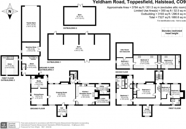 Floor Plan for 7 Bedroom Detached House for Sale in Ollivers Farm, Yeldham Road, Toppesfield, Halstead, CO9, 4LS - Guide Price &pound1,250,000