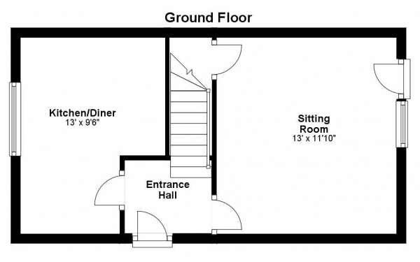 Floor Plan Image for 2 Bedroom End of Terrace House for Sale in Duddery Hill, Haverhill