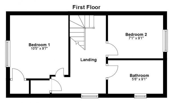 Floor Plan Image for 2 Bedroom End of Terrace House for Sale in Duddery Hill, Haverhill