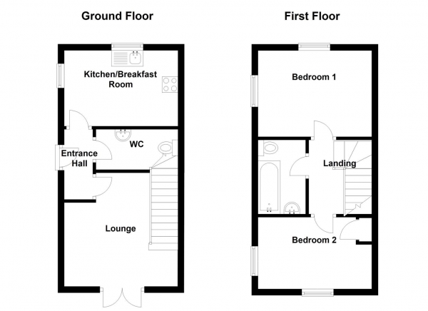 Floor Plan Image for 2 Bedroom Property for Sale in Clarendon Road, Haverhill