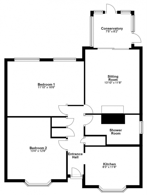 Floor Plan Image for 2 Bedroom Detached Bungalow for Sale in Spindle Road, Haverhill