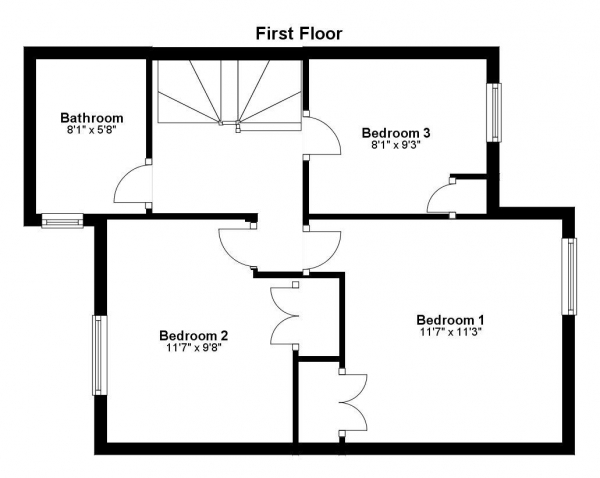 Floor Plan Image for 3 Bedroom Terraced House for Sale in Hundon Place, Haverhill