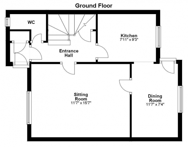 Floor Plan Image for 3 Bedroom Terraced House for Sale in Hundon Place, Haverhill