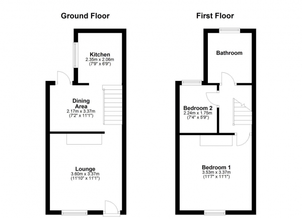 Floor Plan Image for 2 Bedroom Terraced House for Sale in Eden Road, Haverhill