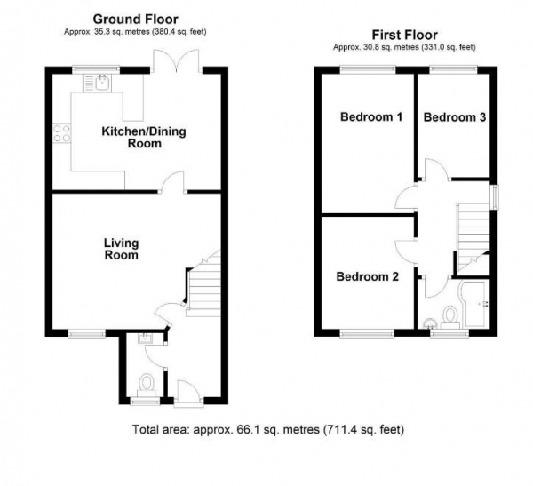 Floor Plan Image for 3 Bedroom Semi-Detached House for Sale in Vanners Road, Haverhill