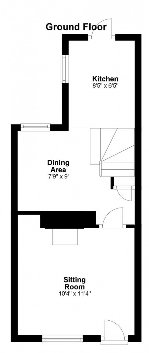 Floor Plan Image for 2 Bedroom Terraced House for Sale in Eden Road, Haverhill