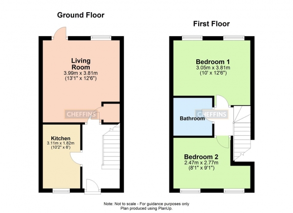 Floor Plan Image for 2 Bedroom Terraced House to Rent in Henderson Close, Haverhill