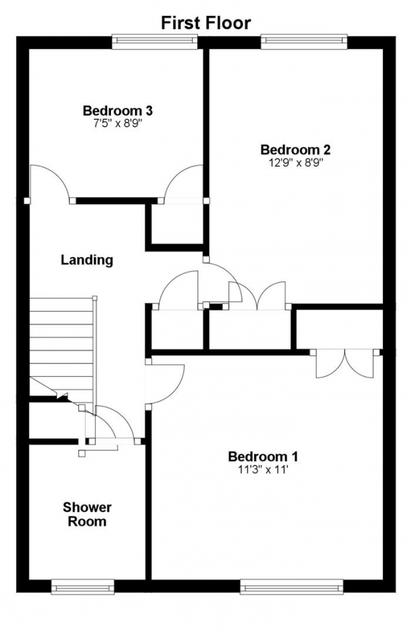 Floor Plan Image for 3 Bedroom Terraced House for Sale in Betony Walk, Haverhill