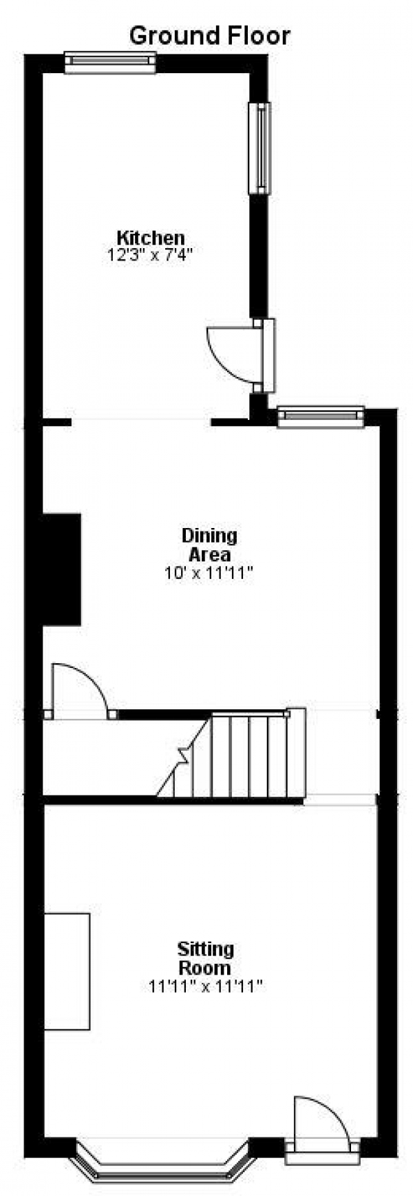 Floor Plan Image for 2 Bedroom Terraced House to Rent in Mount Road, Haverhill