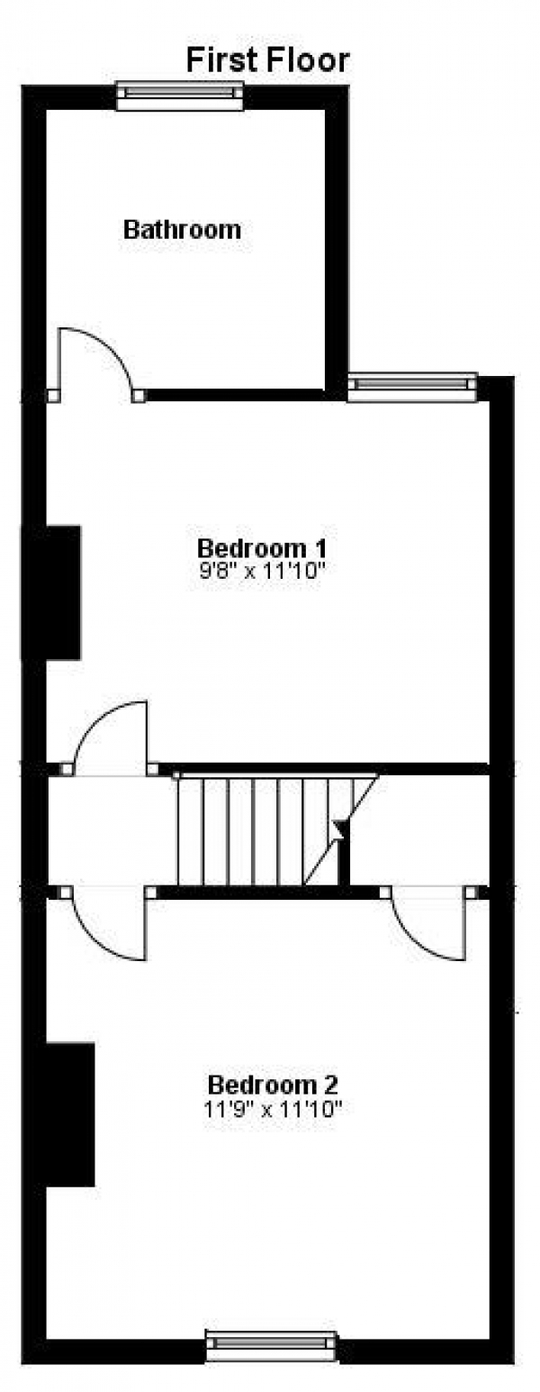 Floor Plan Image for 2 Bedroom Terraced House to Rent in Mount Road, Haverhill