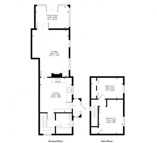 Floor Plan Image for 2 Bedroom Cottage to Rent in Linton Road, Horseheath, Cambridge