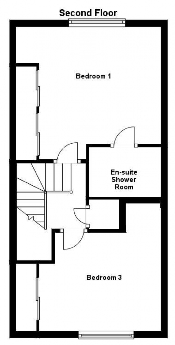 Floor Plan Image for 4 Bedroom Town House to Rent in Fleming Way, Withersfield, Haverhill