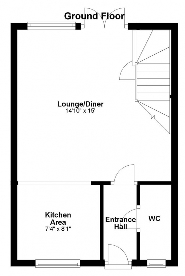 Floor Plan Image for 2 Bedroom End of Terrace House for Sale in Hamlet Road, Haverhill