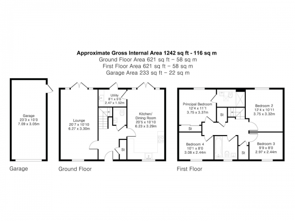 Floor Plan Image for 4 Bedroom Detached House for Sale in Helions Road, Steeple Bumpstead