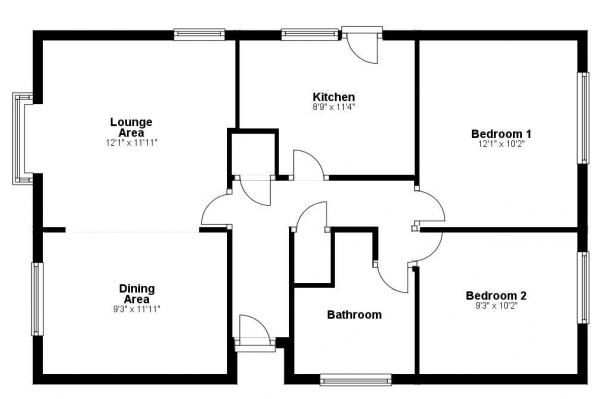 Floor Plan Image for 2 Bedroom Detached Bungalow for Sale in George Gent Close, Steeple Bumpstead, Haverhill