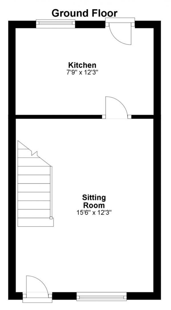 Floor Plan Image for 2 Bedroom Terraced House for Sale in Meadowsweet Close, Haverhill