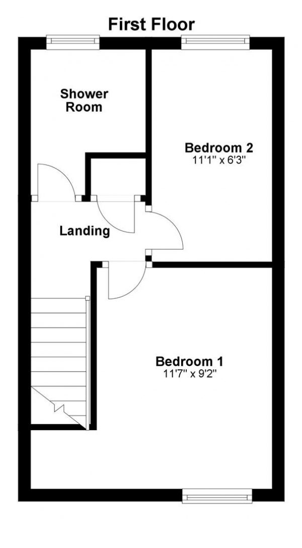 Floor Plan Image for 2 Bedroom Terraced House for Sale in Meadowsweet Close, Haverhill