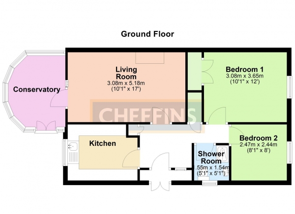 Floor Plan Image for 2 Bedroom Semi-Detached Bungalow for Sale in Fryth Close, Haverhill