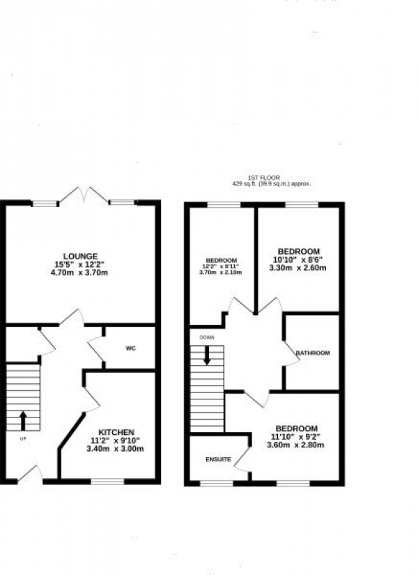 Floor Plan Image for 3 Bedroom End of Terrace House for Sale in Fleming Way, Withersfield, Haverhill