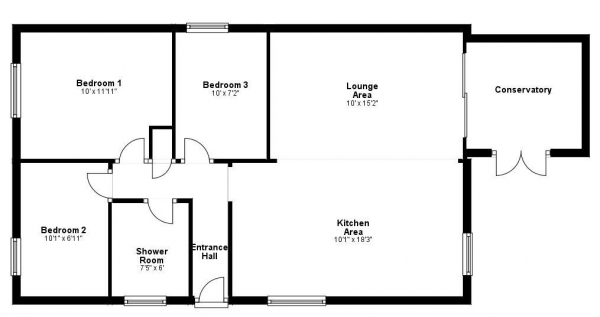 Floor Plan Image for 3 Bedroom Detached Bungalow for Sale in Ross Close, Haverhill