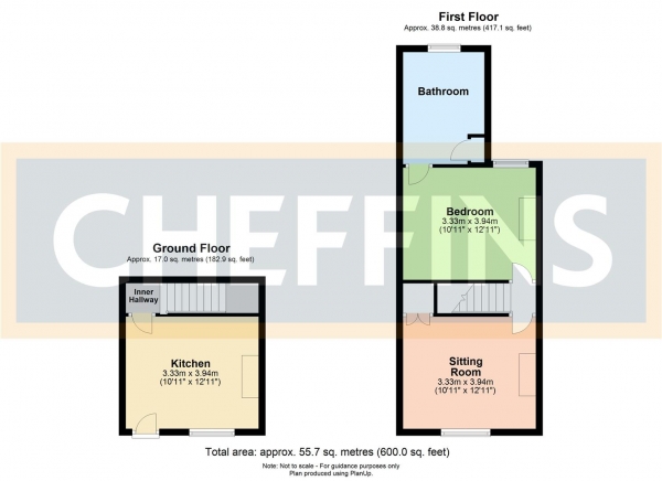 Floor Plan Image for 1 Bedroom Maisonette to Rent in Burton End, Haverhill