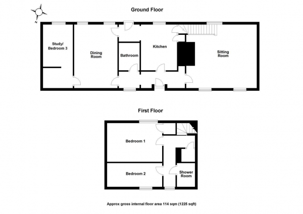 Floor Plan Image for 2 Bedroom Property to Rent in Ickleton Road, Elmdon, Saffron Walden