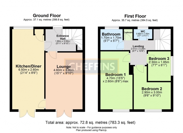 Floor Plan Image for 3 Bedroom End of Terrace House to Rent in Mortlock Gardens, Abington, Cambridge