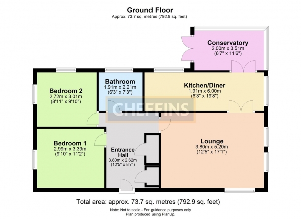 Floor Plan Image for 2 Bedroom Detached Bungalow to Rent in Brinkman Road, Linton, Cambridge