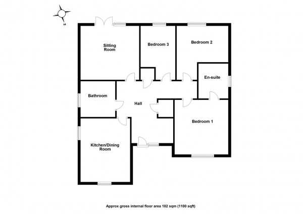 Floor Plan Image for 3 Bedroom Detached Bungalow for Sale in Fairfax Drive, Saffron Walden