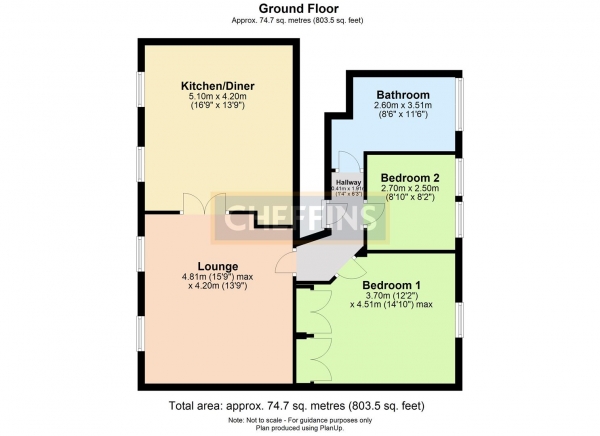 Floor Plan Image for 2 Bedroom Property to Rent in Town Street, Thaxted, Dunmow