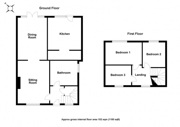 Floor Plan Image for 3 Bedroom Semi-Detached House for Sale in Wainsfield Villas, Thaxted, Dunmow