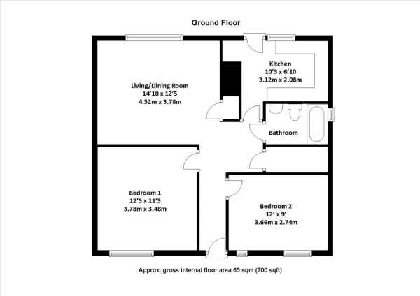 Floor Plan Image for 2 Bedroom Maisonette for Sale in Laws Close, Saffron Walden