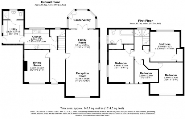 Floor Plan Image for 4 Bedroom Detached House for Sale in Skeins Way, Clavering, Saffron Walden