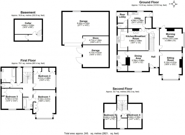 Floor Plan Image for 5 Bedroom Detached House for Sale in St. Johns Road, Stansted