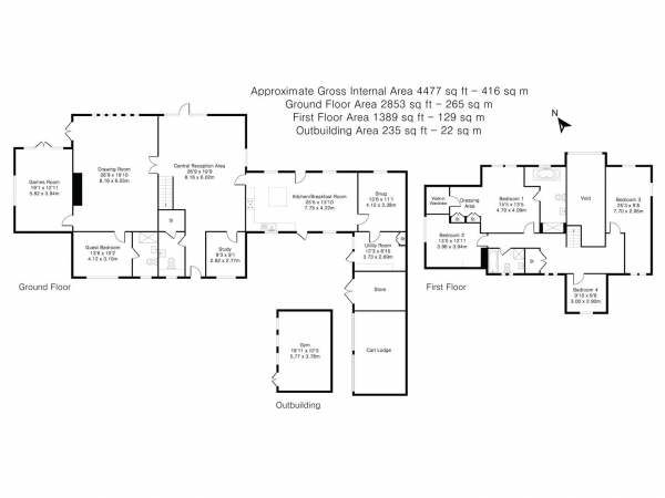 Floor Plan Image for 5 Bedroom Detached House for Sale in Boyton End, Thaxted, Dunmow