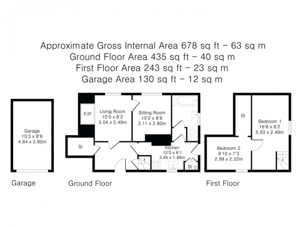 Floor Plan Image for 2 Bedroom Cottage for Sale in Water Lane, Radwinter, Saffron Walden